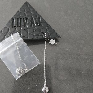 Luv AJ Silver Shell Coil Threader Earrings